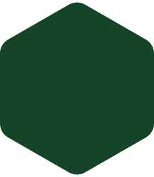 Decorative dark green hexagon